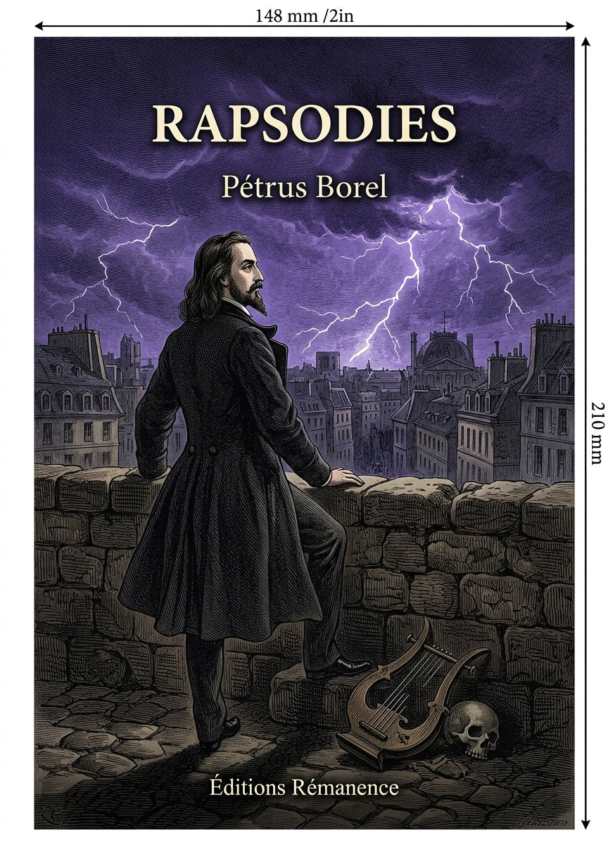 Livre Rapsodies par Pétrus Borel - Couverture - Editions Remanence