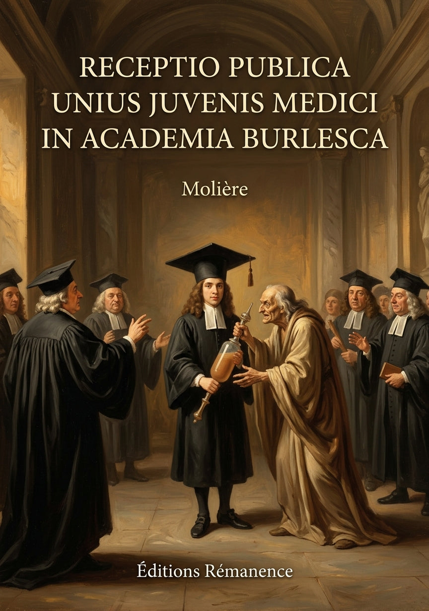 Livre Receptio publica unius juvenis medici in academia burlesca par Molière - Couverture - Editions Remanence