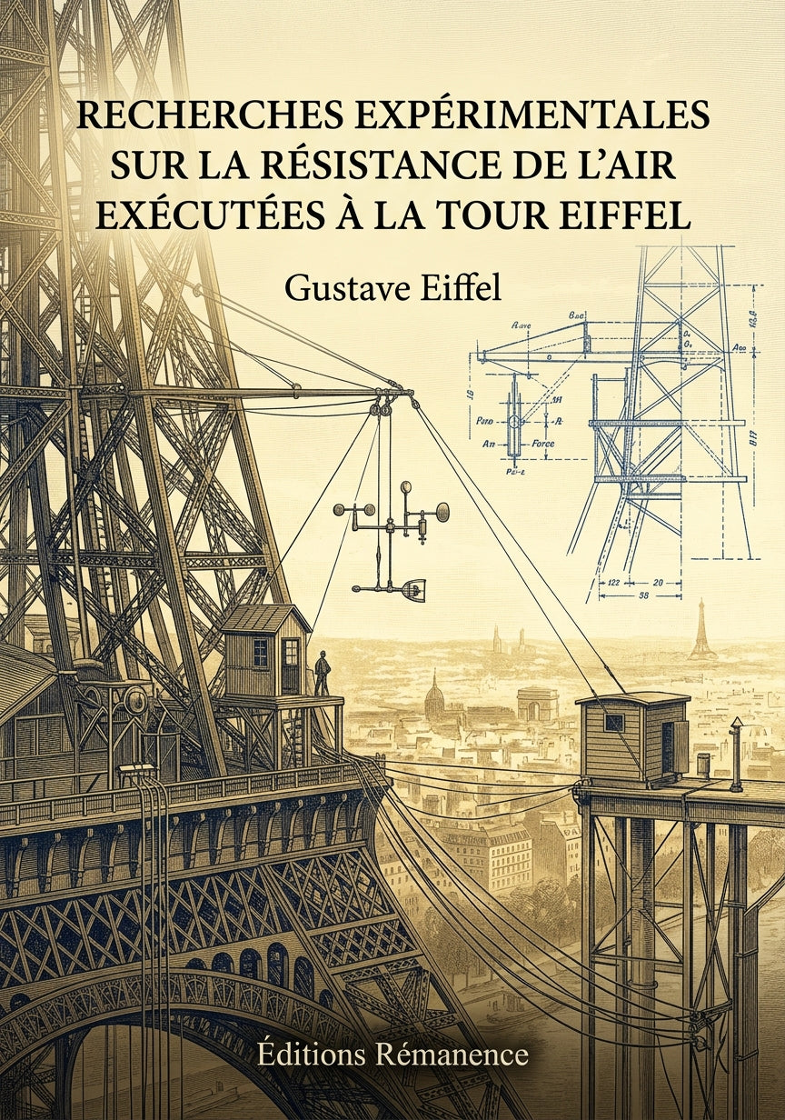 Livre Recherches expérimentales sur la résistance de l’air exécutées à la Tour Eiffel par Gustave Eiffel - Couverture - Editions Remanence
