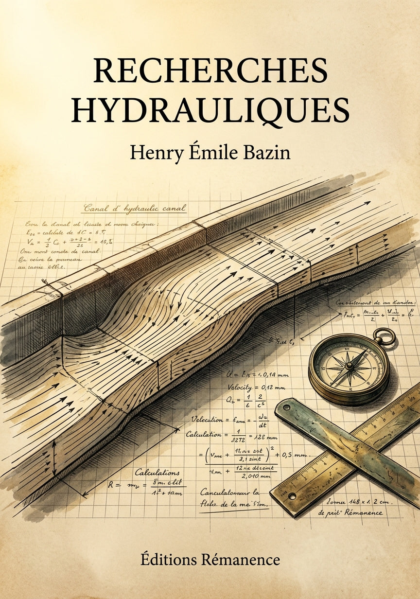 Livre Recherches hydrauliques par Henry Émile Bazin - Couverture - Editions Remanence