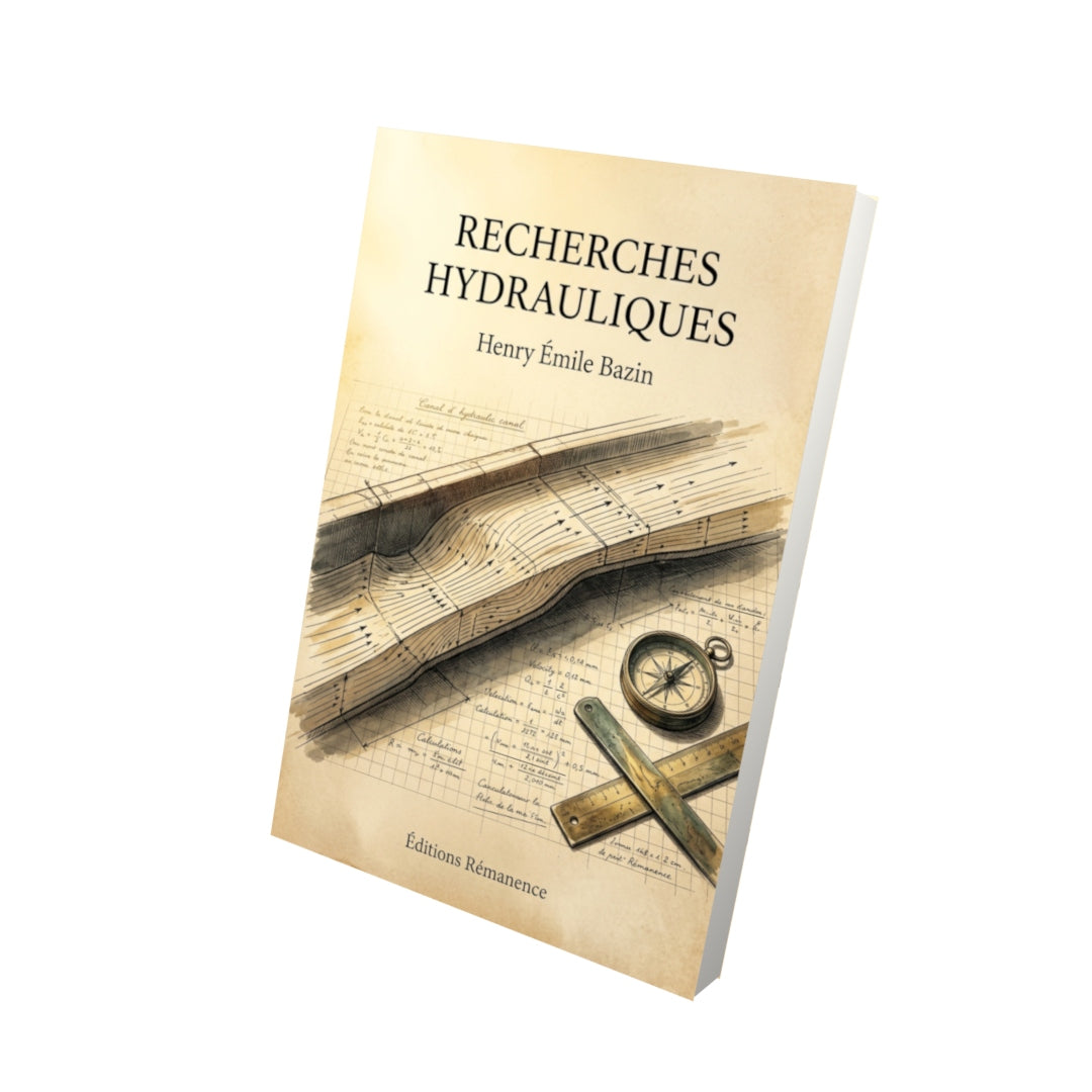 Livre Recherches hydrauliques par Henry Émile Bazin - Vue 3D - Editions Remanence