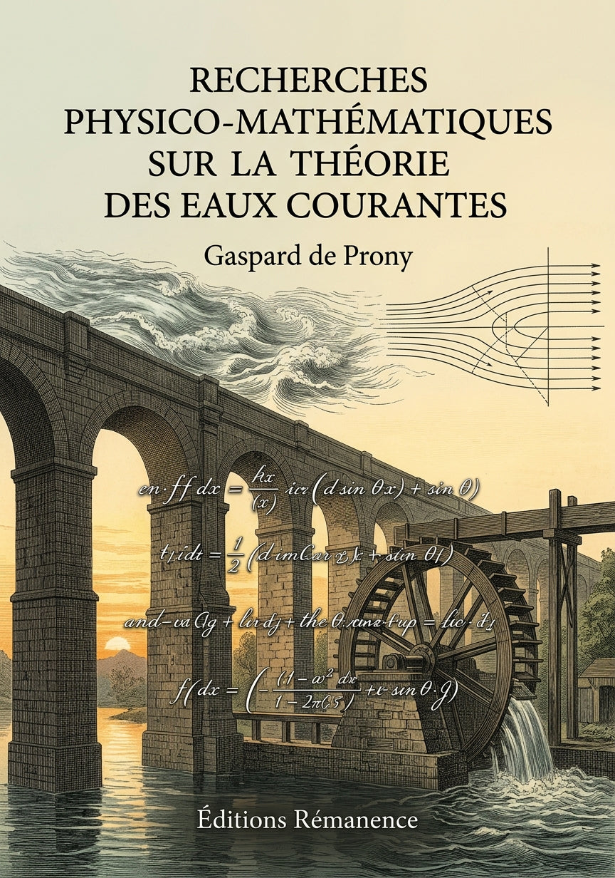 Livre Recherches physico-mathématiques sur la théorie des eaux courantes par Gaspard de Prony - Couverture - Editions Remanence