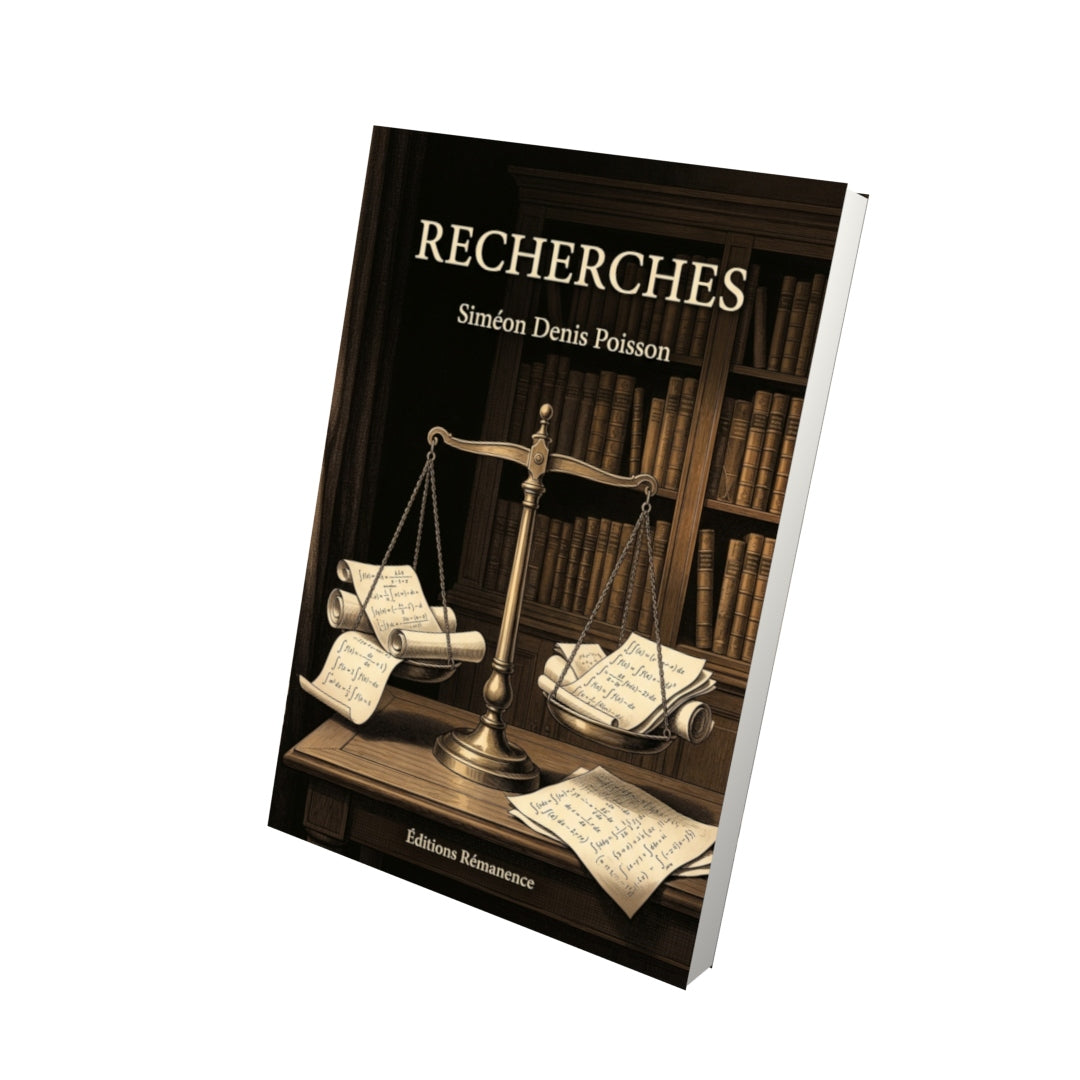 Livre Recherches par Siméon Denis Poisson - Vue 3D - Editions Remanence