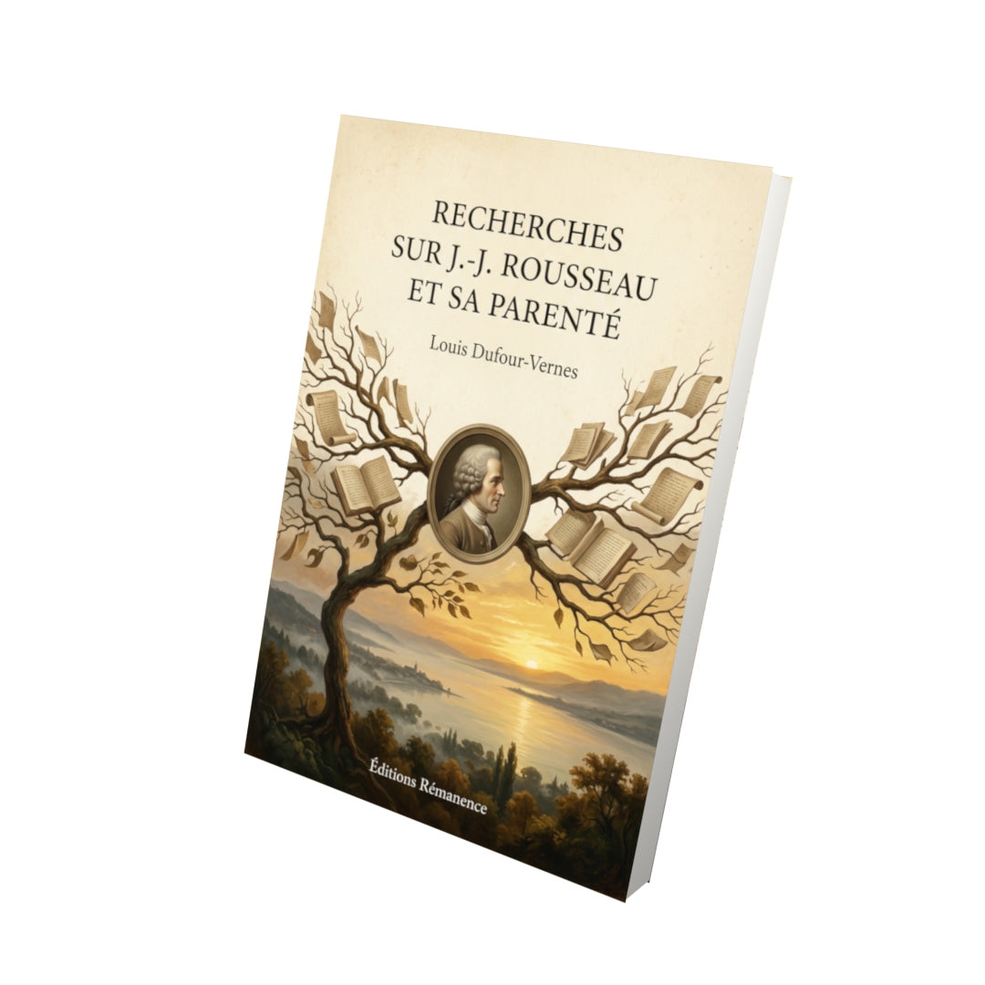 Livre Recherches sur J.-J. Rousseau et sa parenté par Louis Dufour-Vernes - Vue 3D - Editions Remanence
