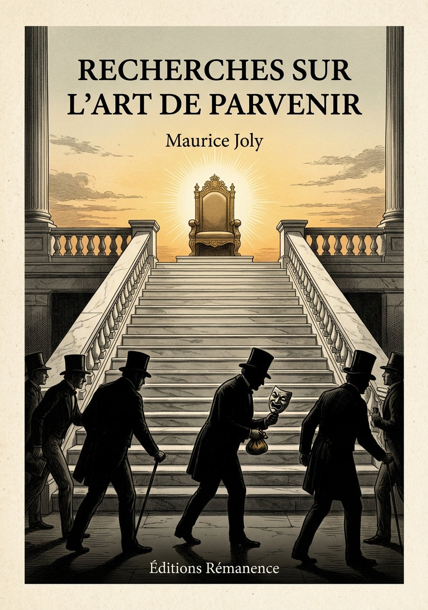 Livre Recherches sur l’Art de parvenir par Maurice Joly - Couverture - Editions Remanence