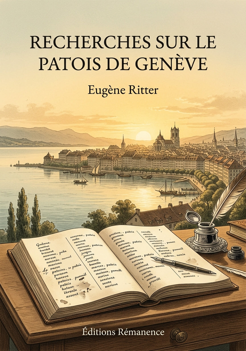 Livre Recherches sur le patois de Genève par Eugène Ritter - Couverture - Editions Remanence