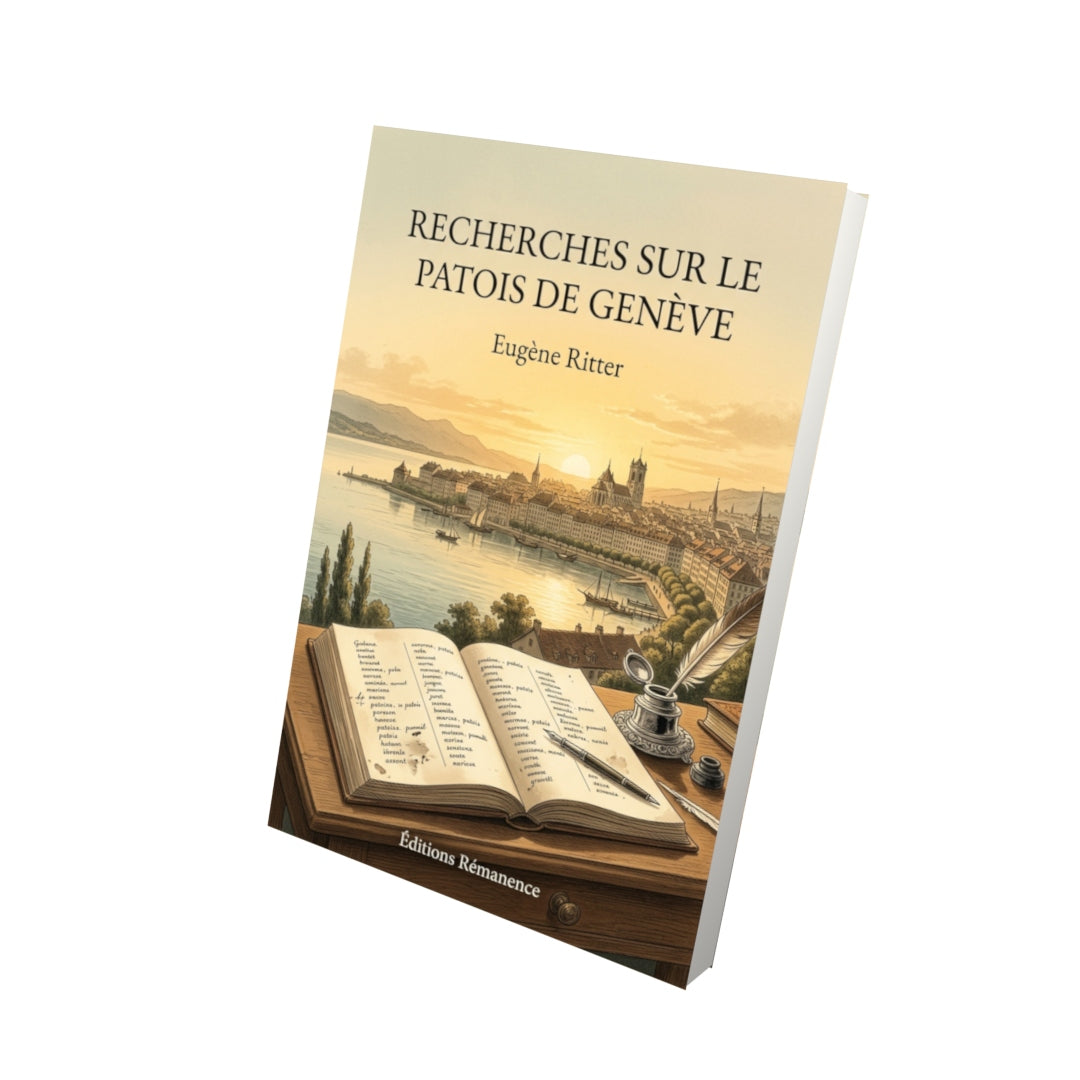 Livre Recherches sur le patois de Genève par Eugène Ritter - Vue 3D - Editions Remanence