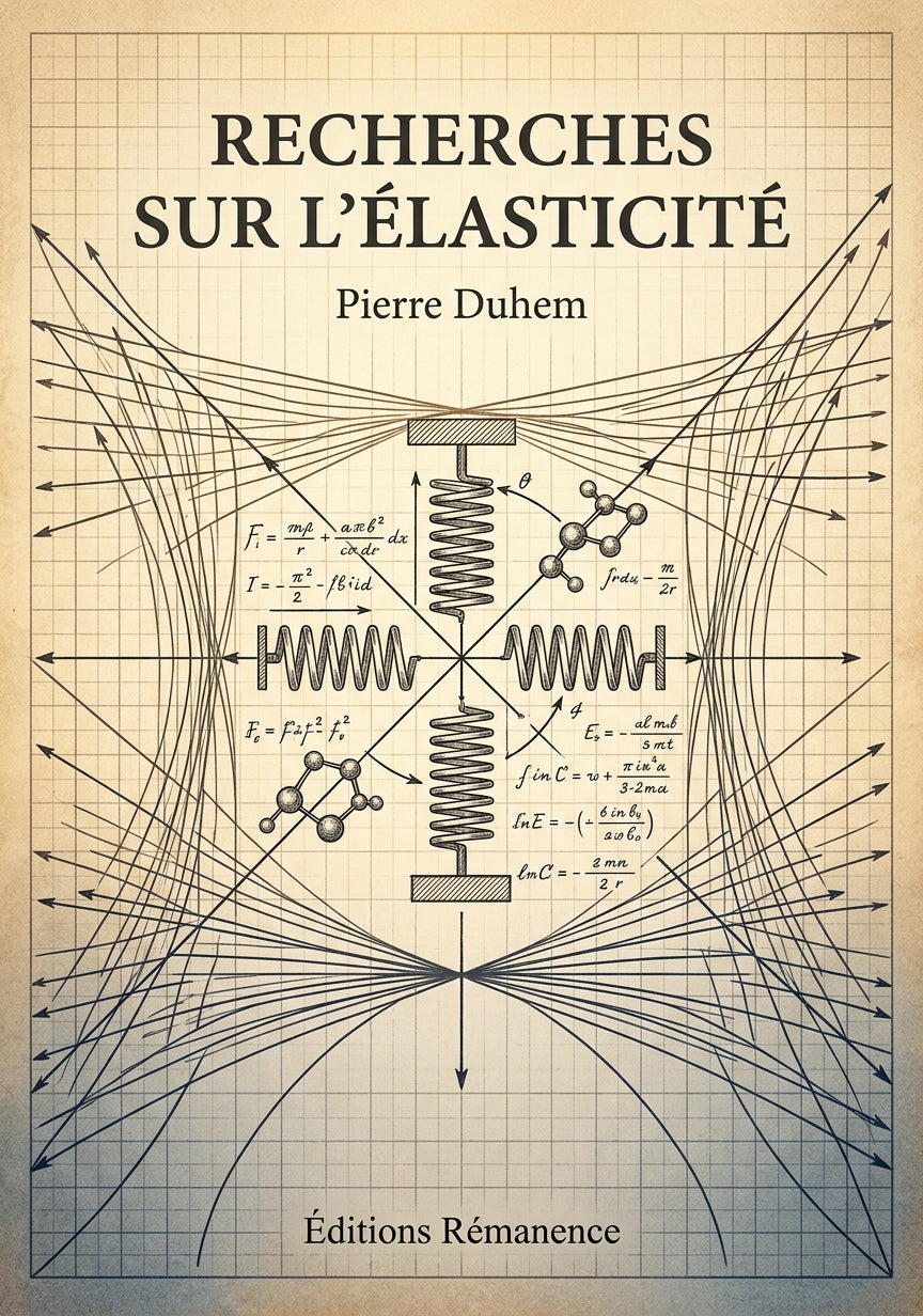 Livre Recherches sur l’élasticité par Pierre Duhem - Couverture - Editions Remanence
