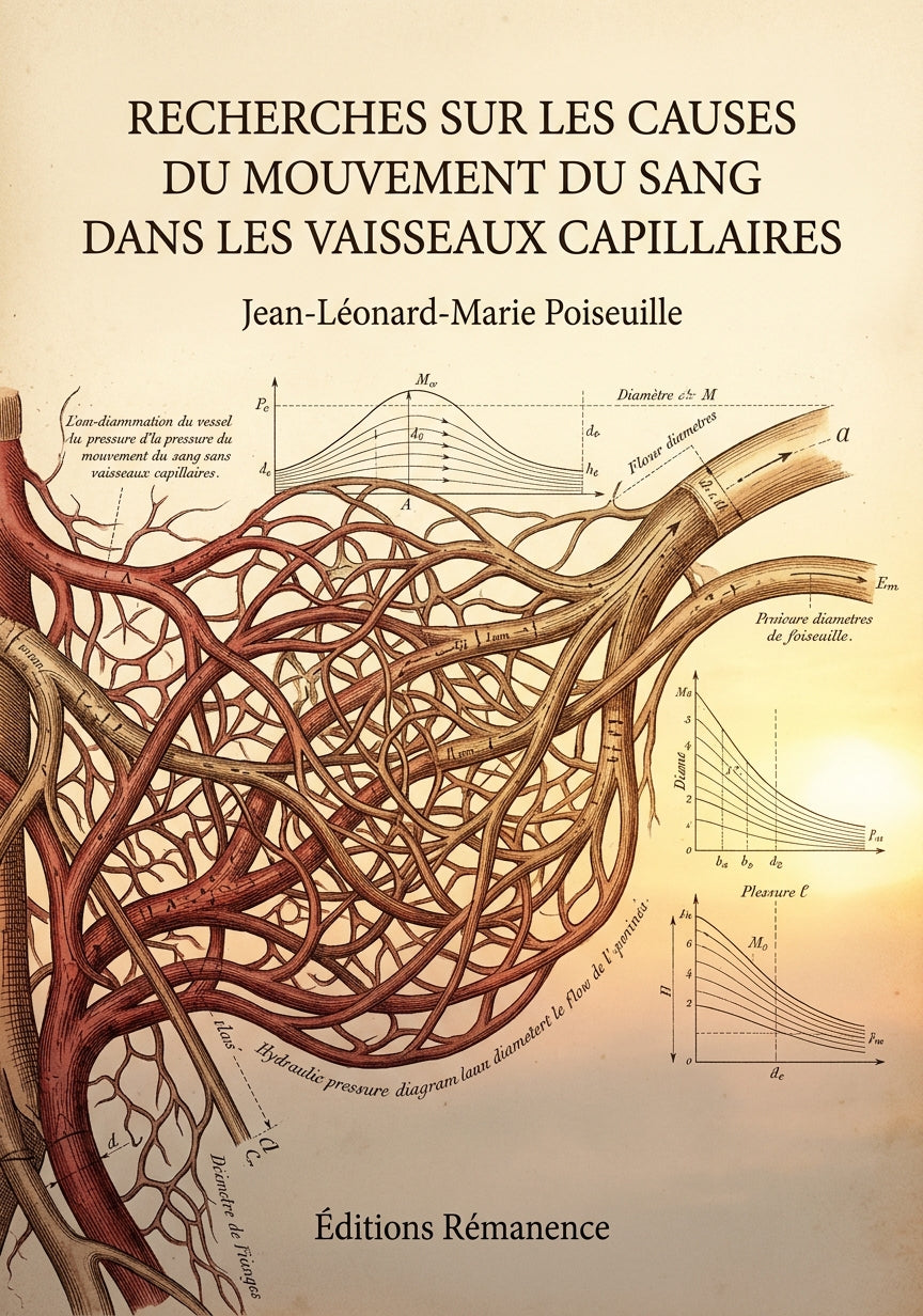 Livre Recherches sur les causes du mouvement du sang dans les vaisseaux capillaires par Jean-Léonard-Marie Poiseuille - Couverture - Editions Remanence