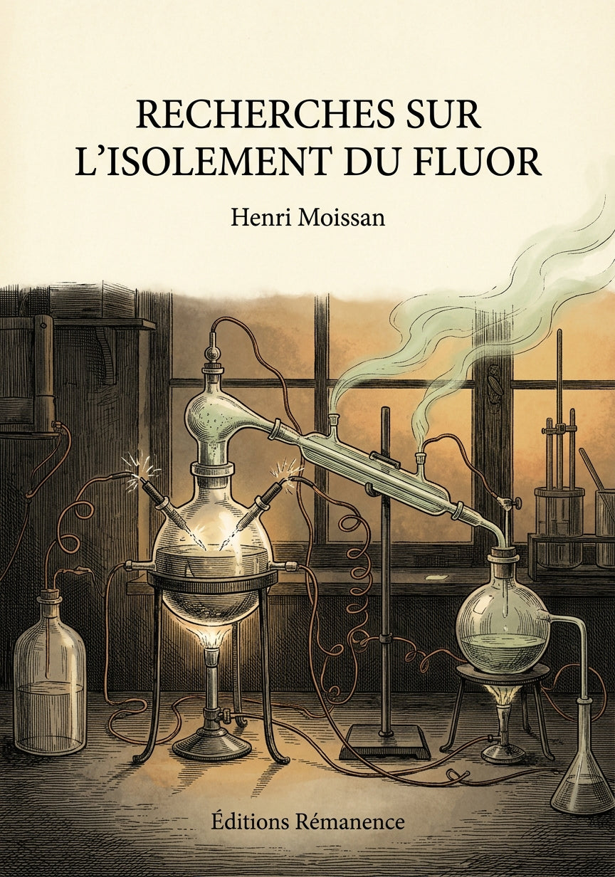 Livre Recherches sur l’isolement du fluor par Henri Moissan - Couverture - Editions Remanence