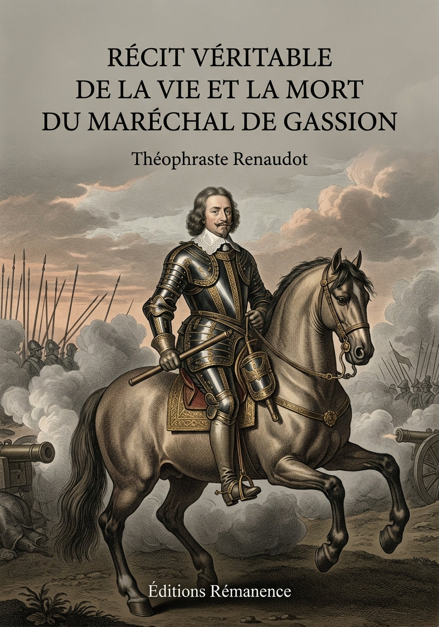 Livre Récit véritable de la vie et la mort du maréchal de Gassion par Théophraste Renaudot - Couverture - Editions Remanence