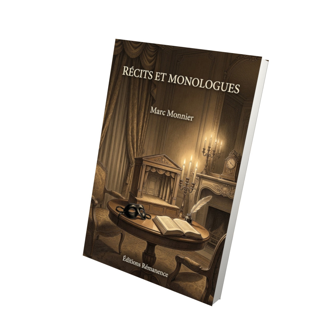 Livre Récits et Monologues par Marc Monnier - Vue 3D - Editions Remanence