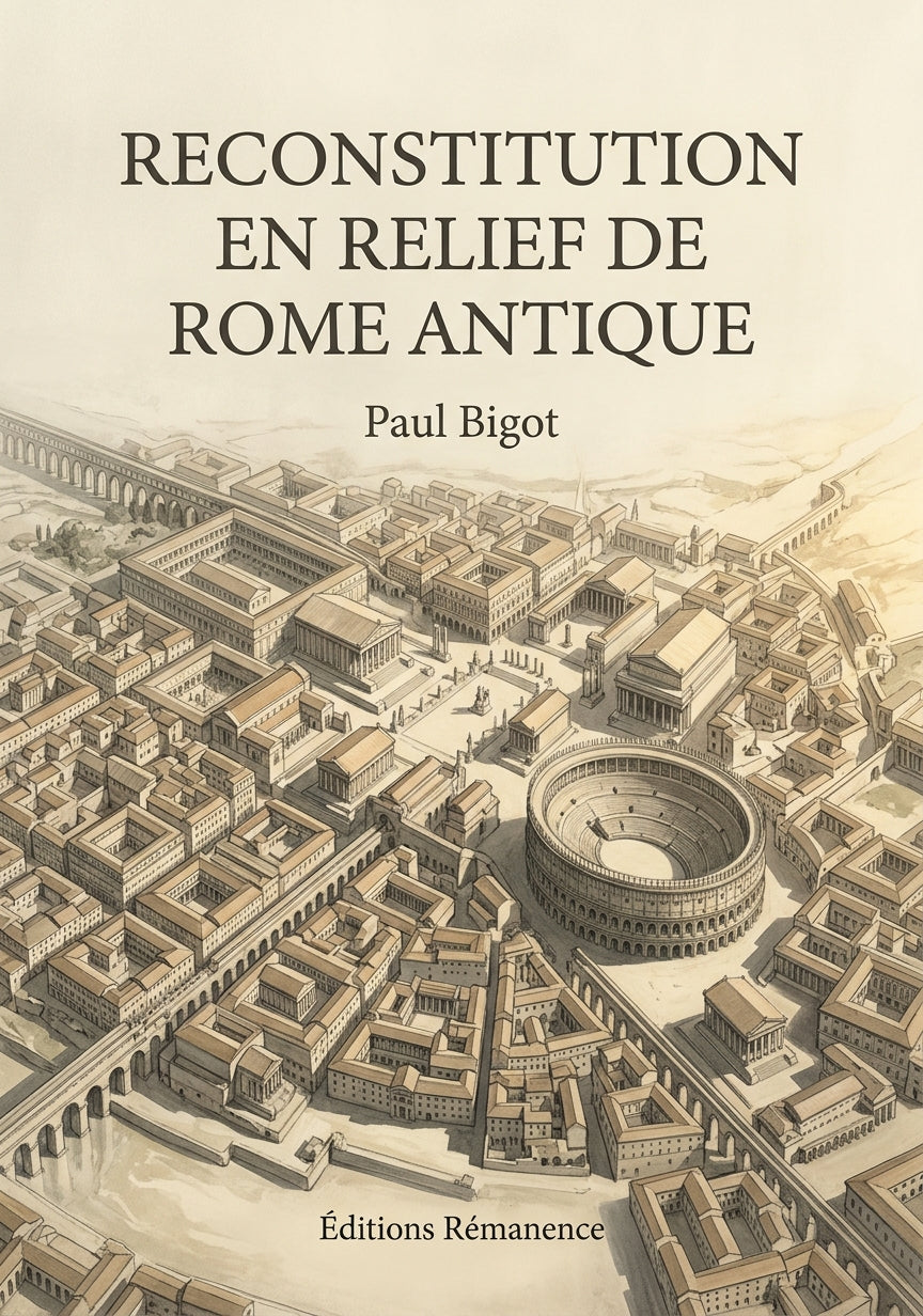 Livre Reconstitution en relief de Rome antique par Paul Bigot - Couverture - Editions Remanence