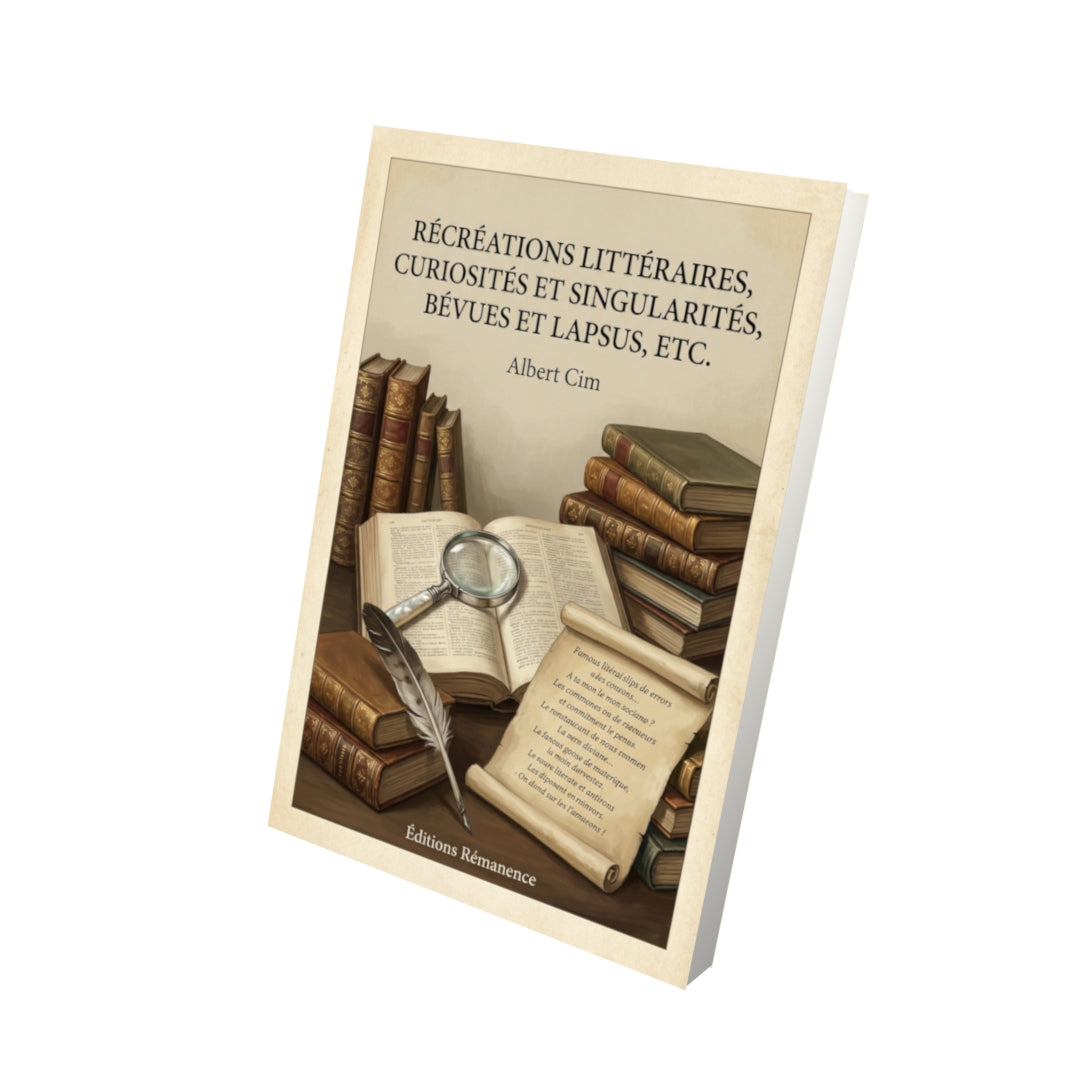 Livre Récréations littéraires, curiosités et singularités, bévues et lapsus, etc. - Albert Cim - Vue 3D - Editions Remanence