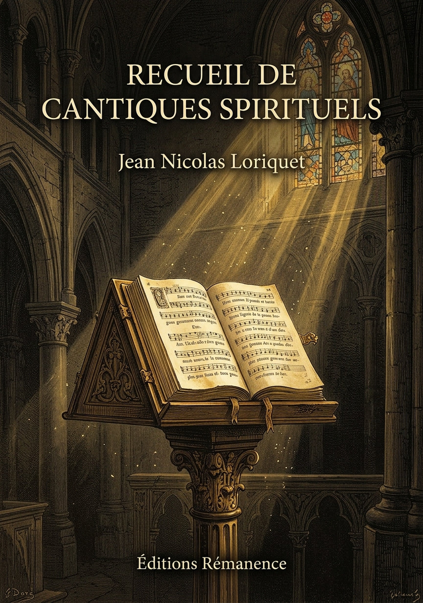 Livre Recueil de cantiques spirituels par Jean Nicolas Loriquet - Couverture - Editions Remanence