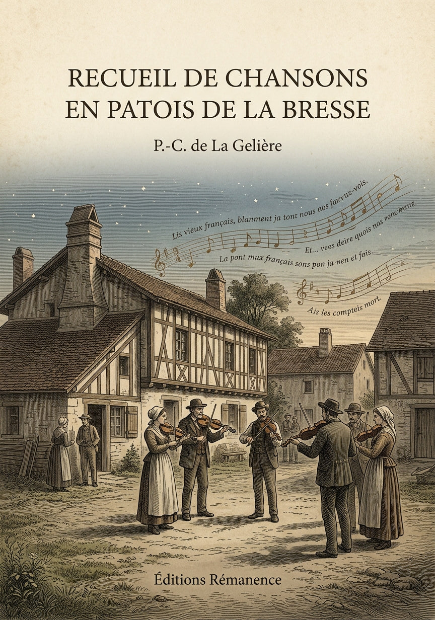 Recueil de chansons en patois de la Bresse - P.-C. de La Gelière (Couverture)