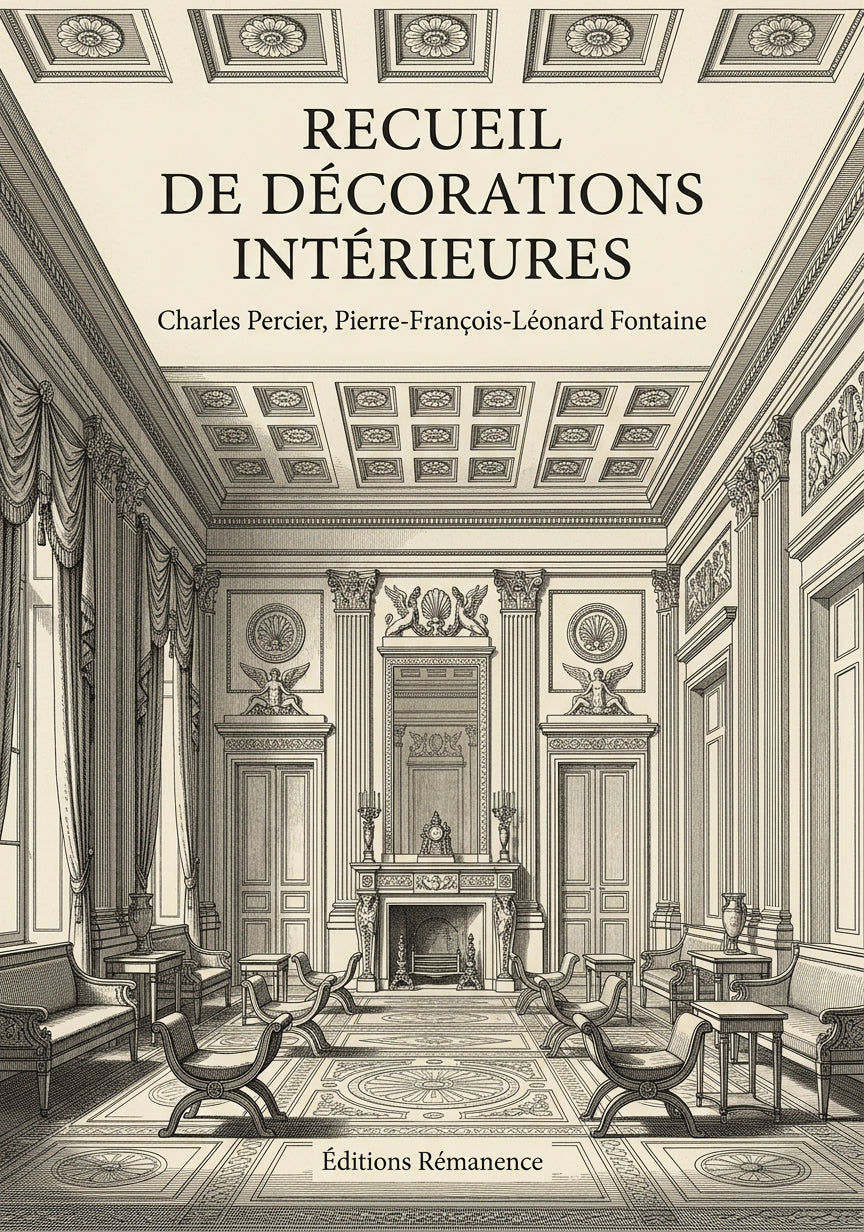 Livre Recueil de décorations intérieures par Charles Percier, Pierre-François-Léonard Fontaine - Couverture - Editions Remanence