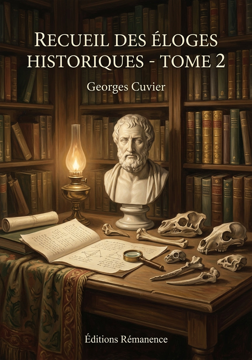 Livre Recueil des éloges historiques - Tome 2 par Georges Cuvier - Couverture - Editions Remanence