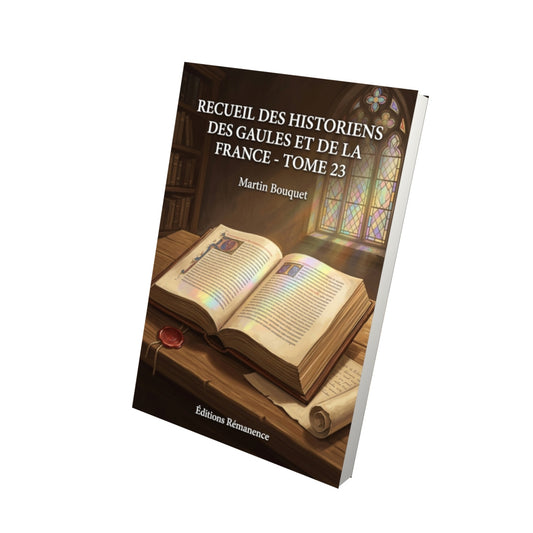 Livre Recueil des Historiens des Gaules et de la France - Tome 23 par Martin Bouquet - Vue 3D - Editions Remanence