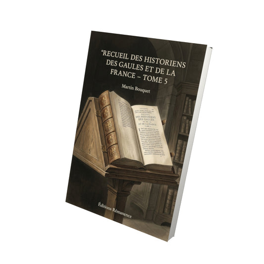 Livre Recueil des historiens des Gaules et de la France - Tome 5 par Martin Bouquet - Vue 3D - Editions Remanence
