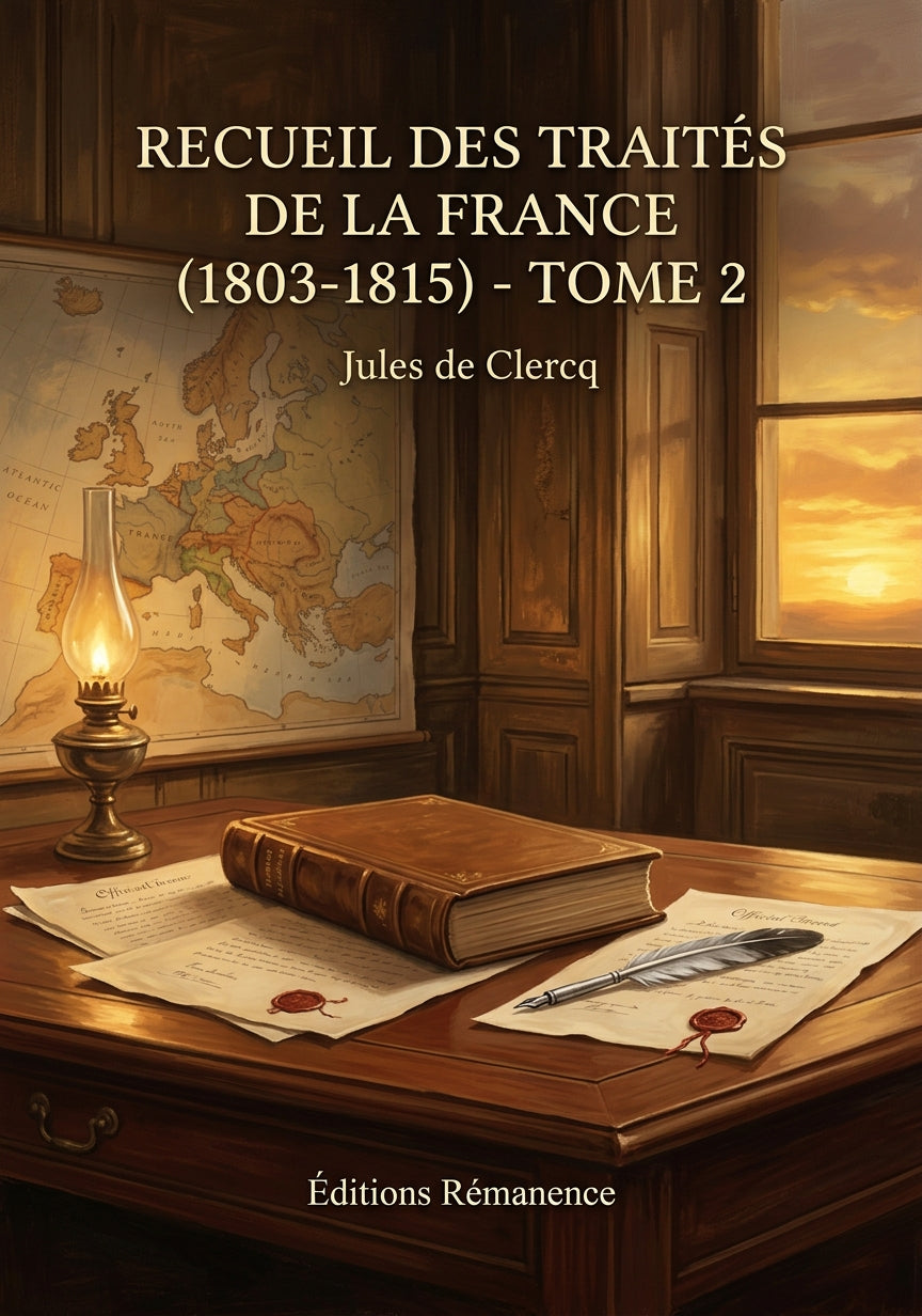 Livre Recueil des traités de la France (1803-1815) - Tome 2 par Jules de Clercq - Couverture - Editions Remanence