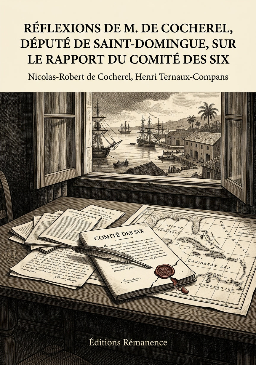 Livre Réflexions de M. de Cocherel, député de Saint-Domingue, sur le rapport du Comité des Six par Nicolas-Robert de Cocherel, Henri Ternaux-Compans - Couverture - Editions Remanence