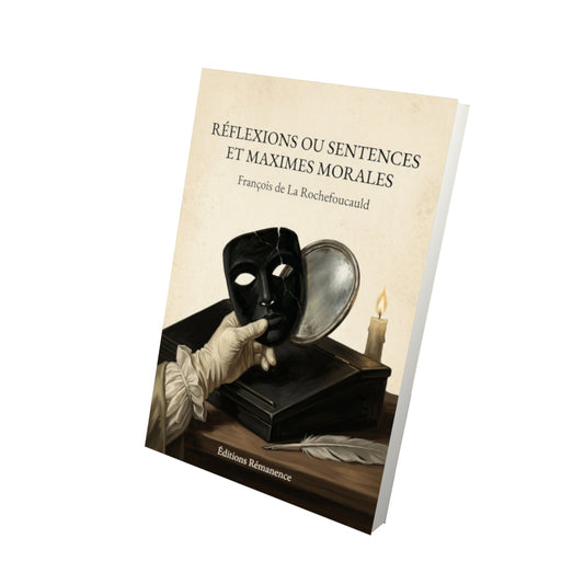 Livre Réflexions ou sentences et maximes morales - François de La Rochefoucauld - Vue 3D - Editions Remanence
