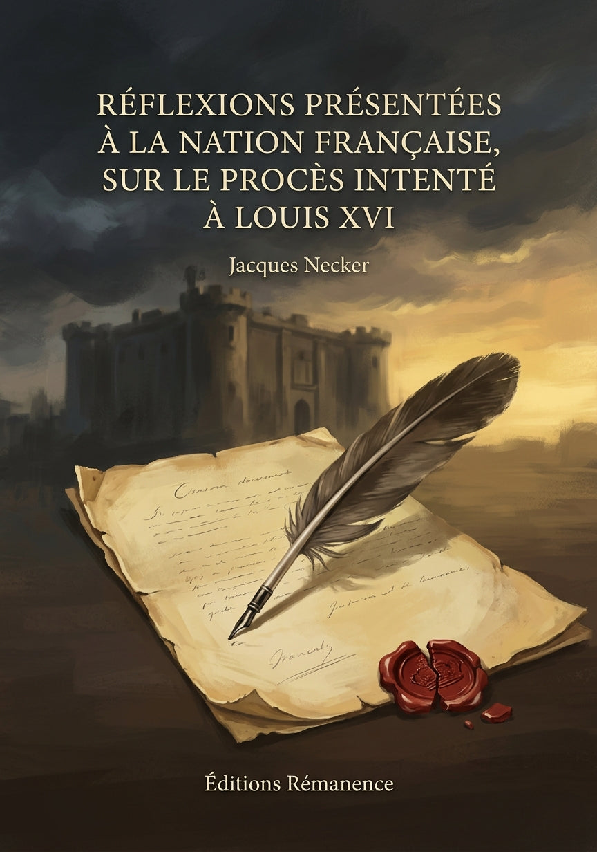 Livre Réflexions présentées à la Nation française, sur le procès intenté à Louis XVI par Jacques Necker - Couverture - Editions Remanence