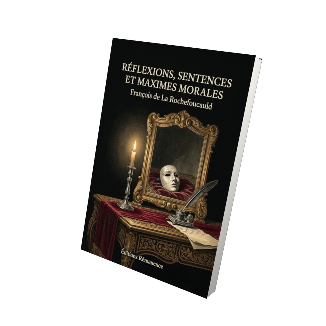 Livre Réflexions, sentences et maximes morales par François de La Rochefoucauld - Vue 3D - Editions Remanence