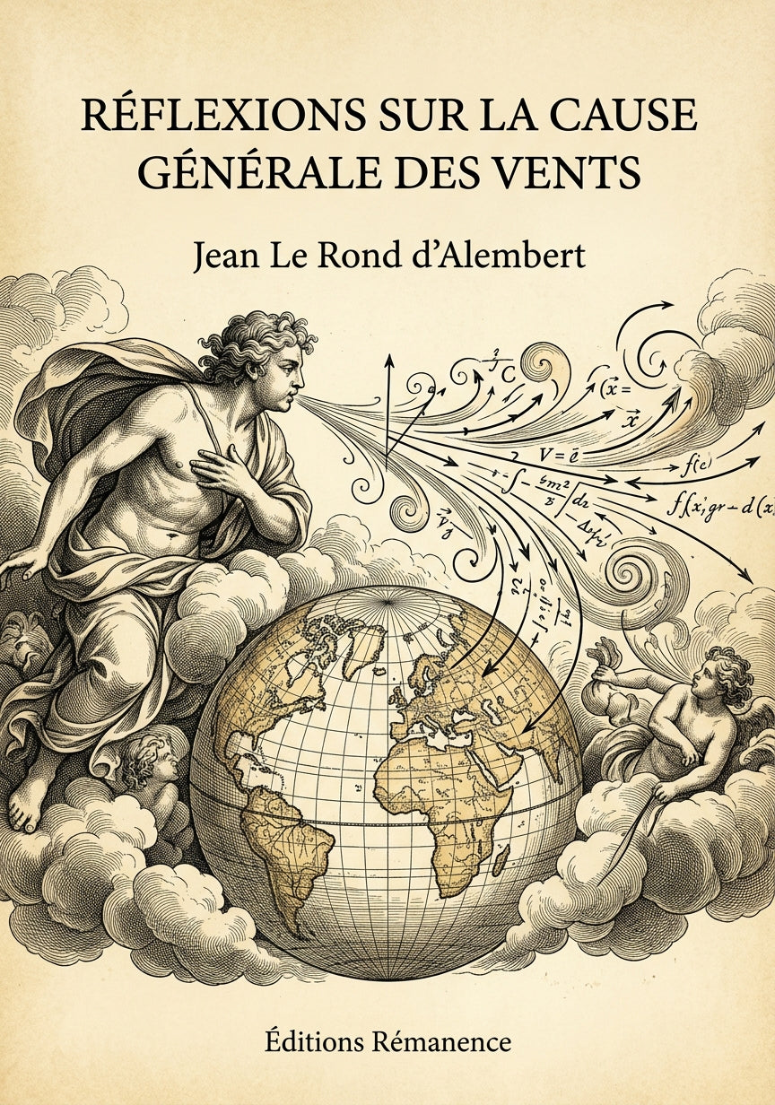 Livre Réflexions sur la cause générale des vents par Jean Le Rond d’Alembert - Couverture - Editions Remanence