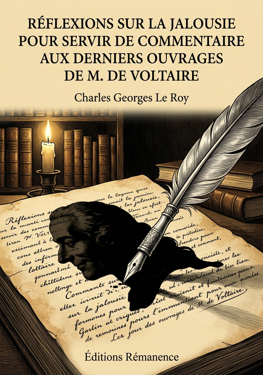 Livre Réflexions sur la jalousie pour servir de commentaire aux derniers ouvrages de M. de Voltaire par Charles Georges Le Roy - Couverture - Editions Remanence