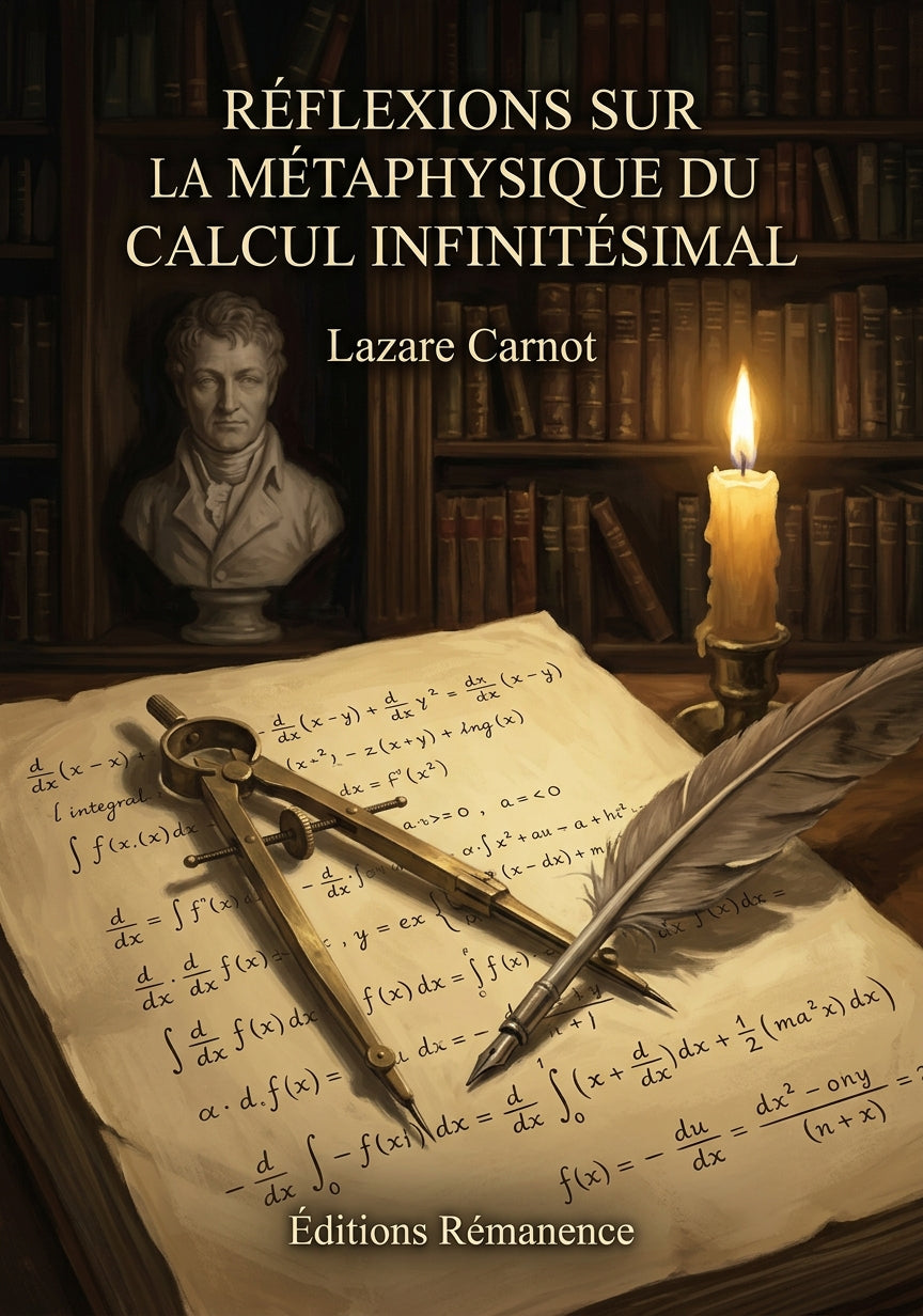 Livre Réflexions sur la métaphysique du calcul infinitésimal par Lazare Carnot - Couverture - Editions Remanence