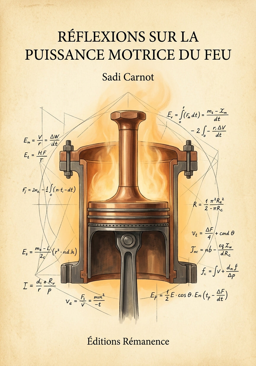 Livre Réflexions sur la puissance motrice du feu par Sadi Carnot - Couverture - Editions Remanence