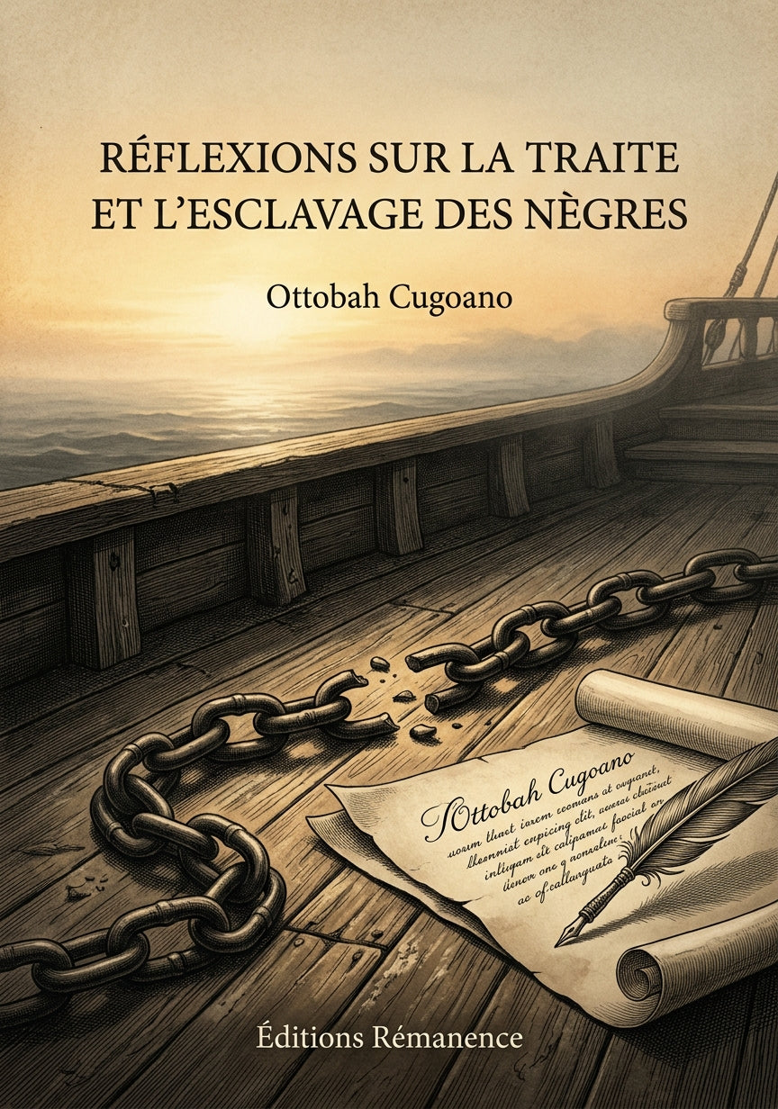 Livre Réflexions sur la traite et l’esclavage des Nègres par Ottobah Cugoano - Couverture - Editions Remanence