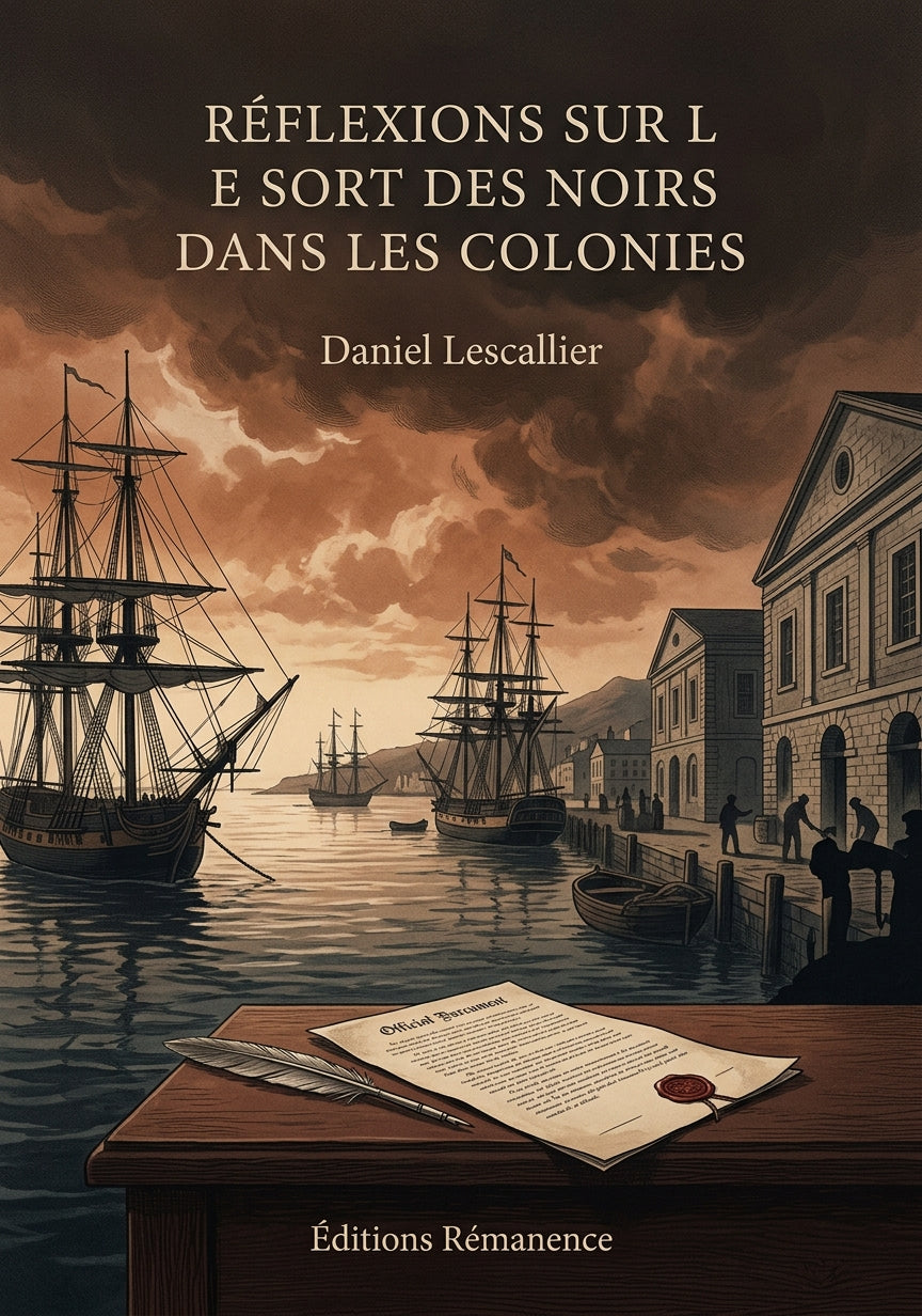 Livre Réflexions sur le sort des noirs dans les colonies par Daniel Lescallier - Couverture - Editions Remanence