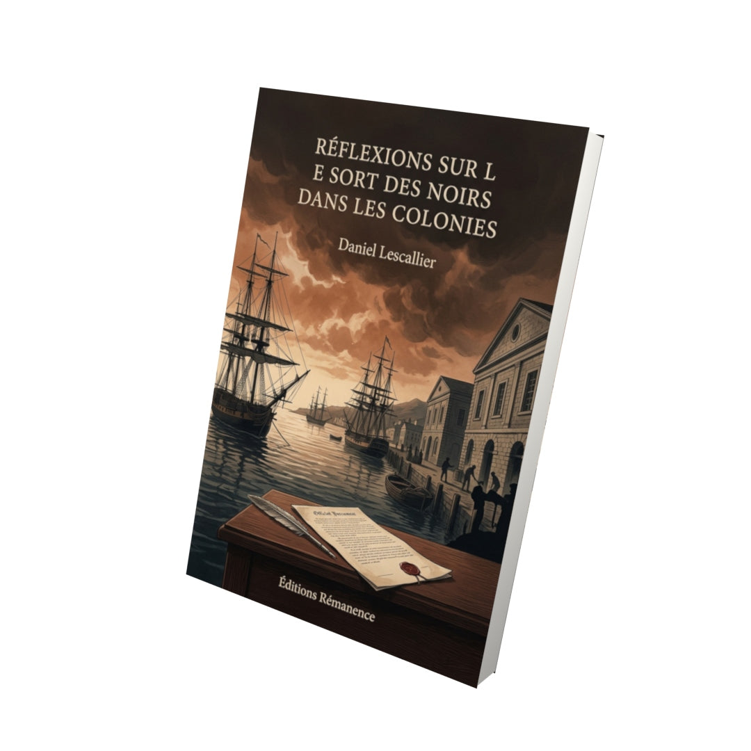 Livre Réflexions sur le sort des noirs dans les colonies par Daniel Lescallier - Vue 3D - Editions Remanence