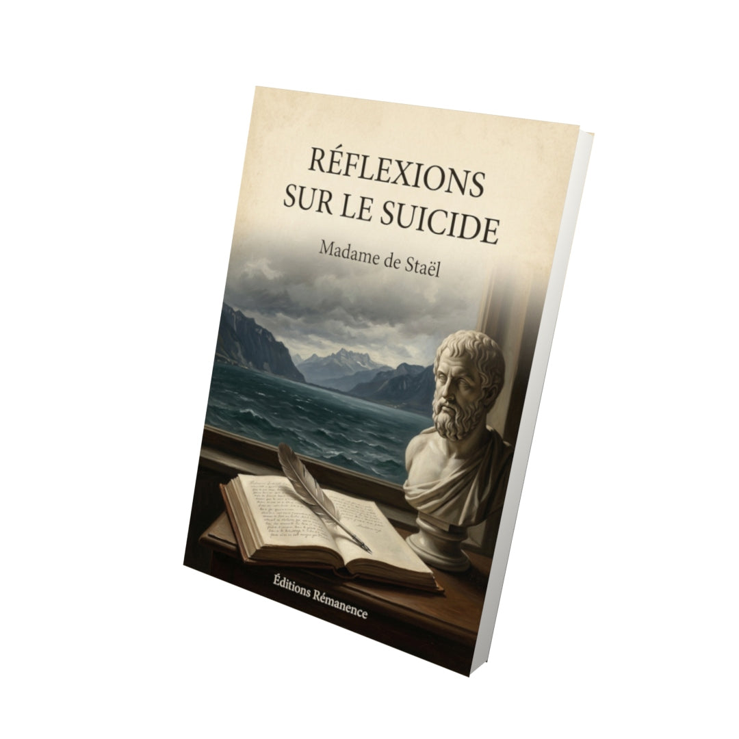 Livre Réflexions sur le suicide - Madame de Staël - Vue 3D - Editions Remanence