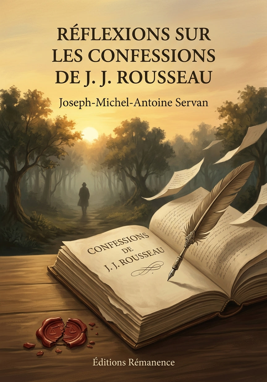Livre Réflexions sur les Confessions de J. J. Rousseau par Joseph-Michel-Antoine Servan - Couverture - Editions Remanence