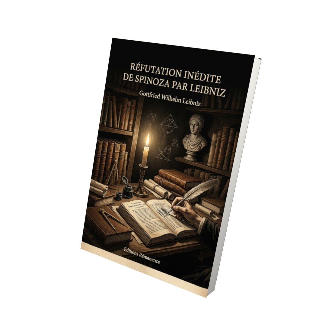 Livre Réfutation inédite de Spinoza par Leibniz par Gottfried Wilhelm Leibniz - Vue 3D - Editions Remanence