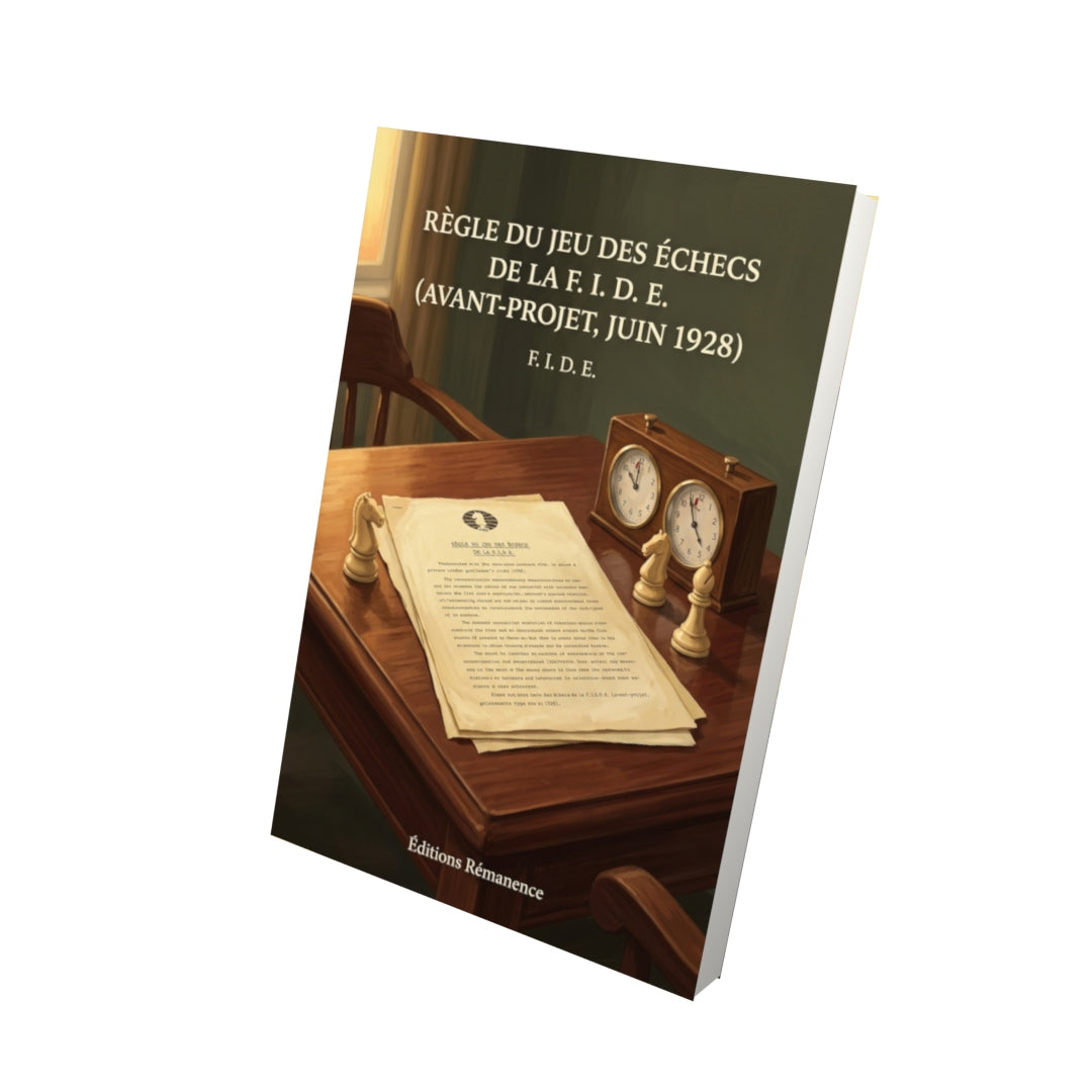 Livre Règle du Jeu des Échecs de la F. I. D. E. (avant-projet, juin 1928) par F. I. D. E. - Vue 3D - Editions Remanence