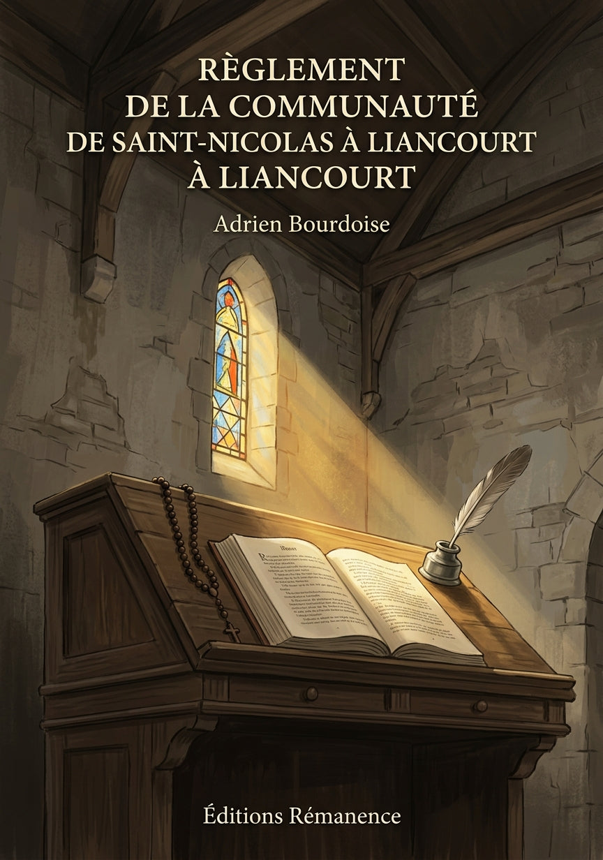 Livre Règlement de la Communauté de Saint-Nicolas à Liancourt par Adrien Bourdoise - Couverture - Editions Remanence