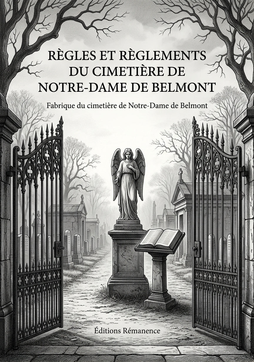 Livre Règles et règlements du cimetière de Notre-Dame de Belmont par Fabrique du cimetière de Notre-Dame de Belmont - Couverture - Editions Remanence