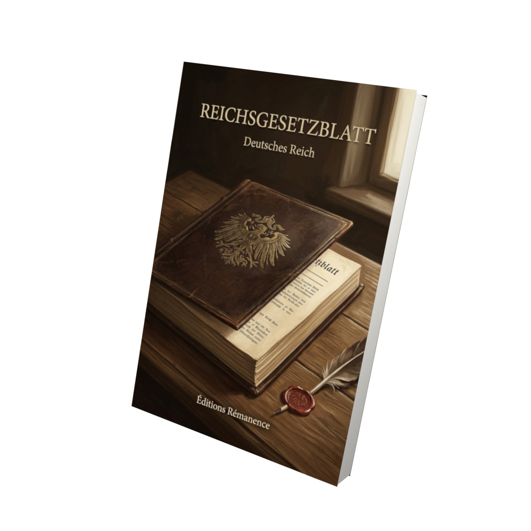 Livre Reichsgesetzblatt par Deutsches Reich - Vue 3D - Editions Remanence