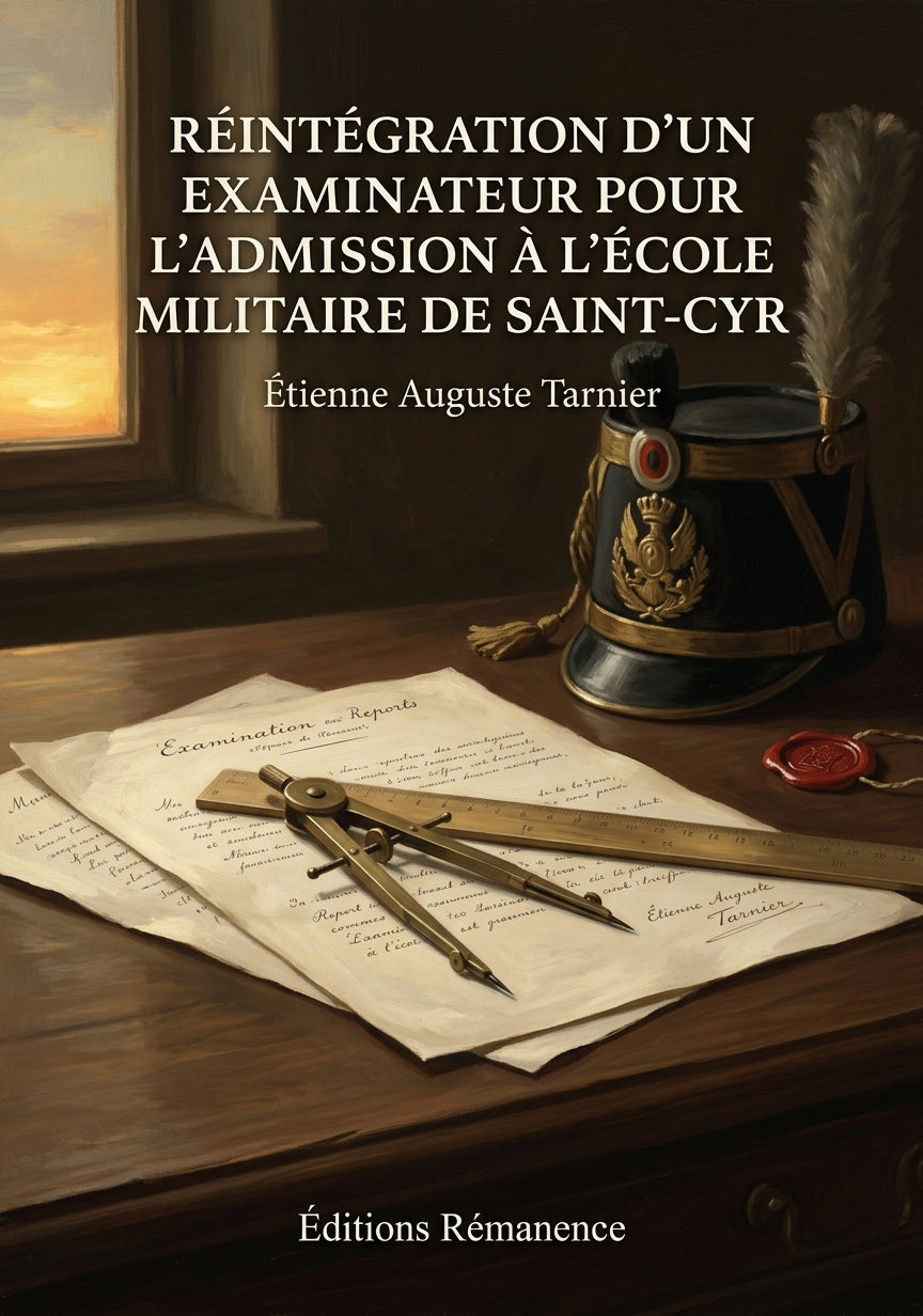 Livre Réintégration d’un examinateur pour l’admission à l’École militaire de Saint-Cyr par Étienne Auguste Tarnier - Couverture - Editions Remanence