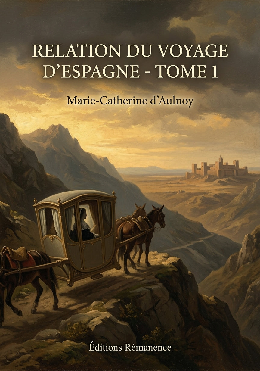 Livre Relation du Voyage d'Espagne - Tome 1 par Marie-Catherine d’Aulnoy - Couverture - Editions Remanence
