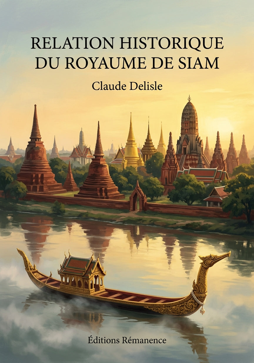 Livre Relation historique du royaume de Siam par Claude Delisle - Couverture - Editions Remanence