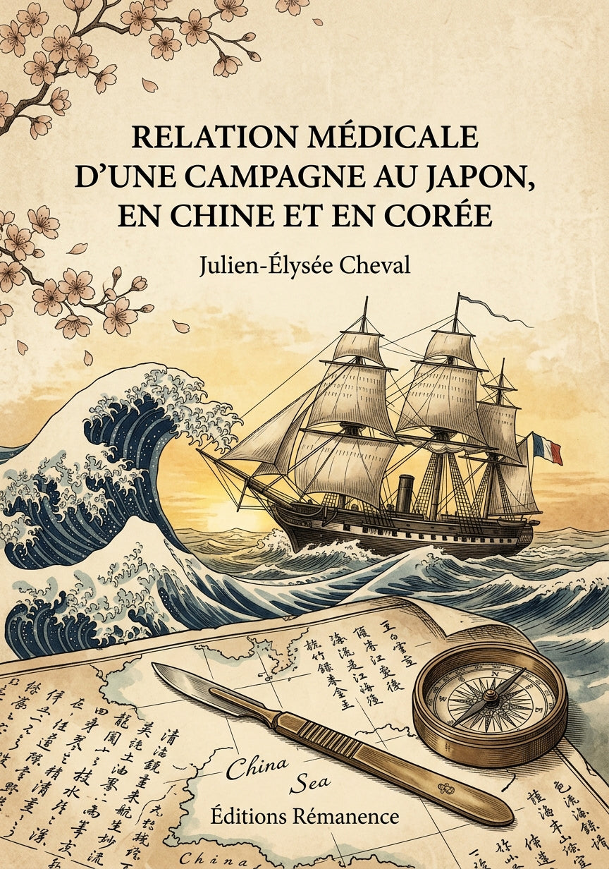 Livre Relation médicale d’une campagne au Japon, en Chine et en Corée par Julien-Élysée Cheval - Couverture - Editions Remanence