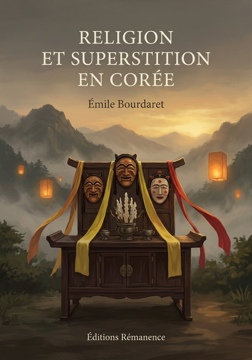 Livre Religion et Superstition en Corée par Émile Bourdaret - Couverture - Editions Remanence