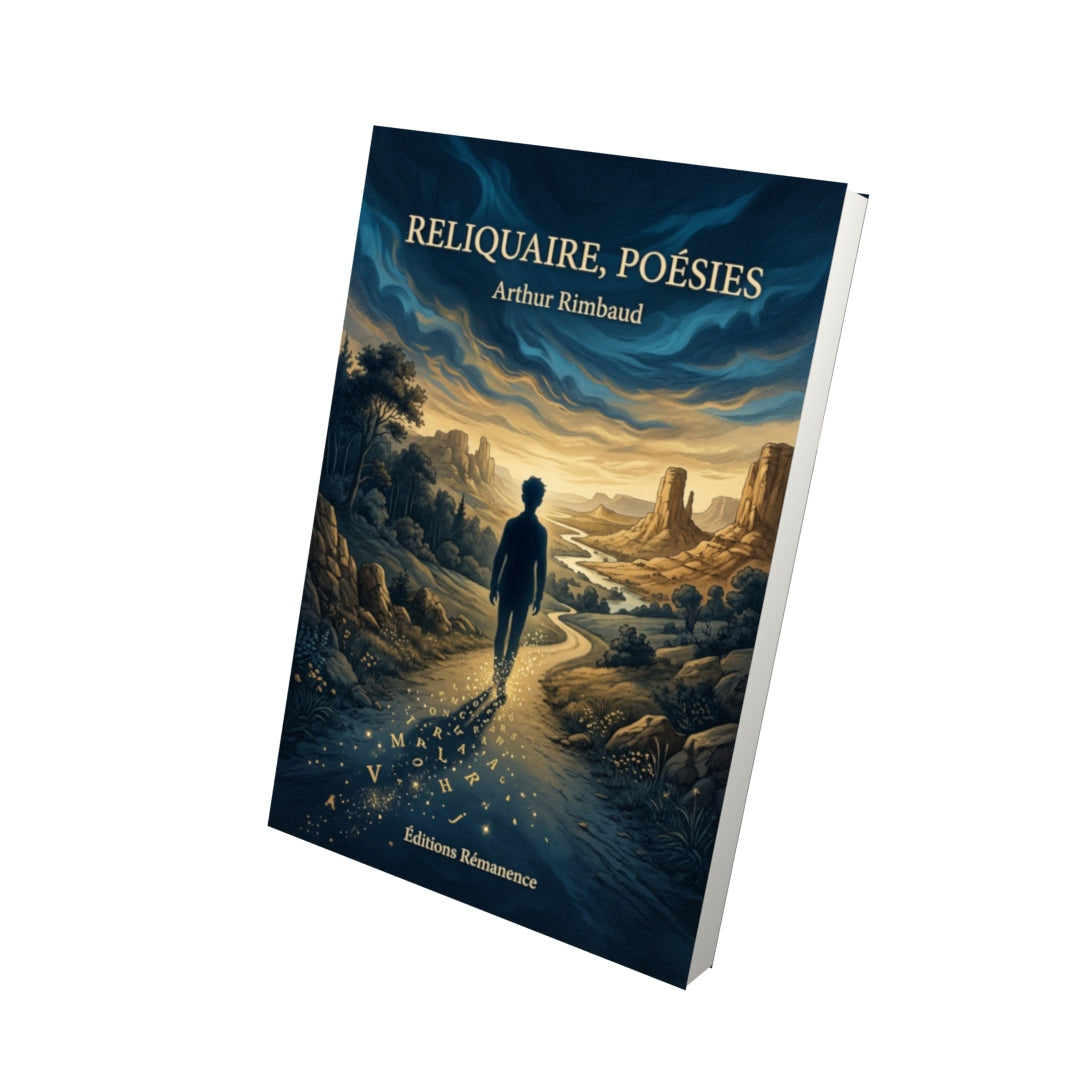 Livre Reliquaire, poésies par Arthur Rimbaud - Vue 3D - Editions Remanence