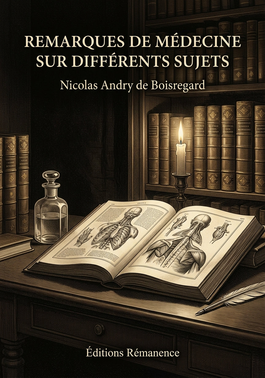 Livre Remarques de médecine sur différents sujets par Nicolas Andry de Boisregard - Couverture - Editions Remanence